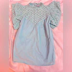 A NEW DAY Blouse Top Ruffle Sleeves XS Women’s Shirt Teal